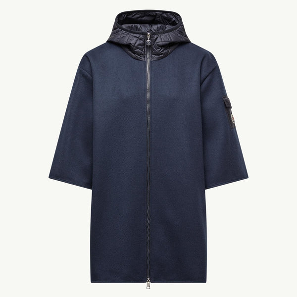 Wool Hooded Zip-Up Cape