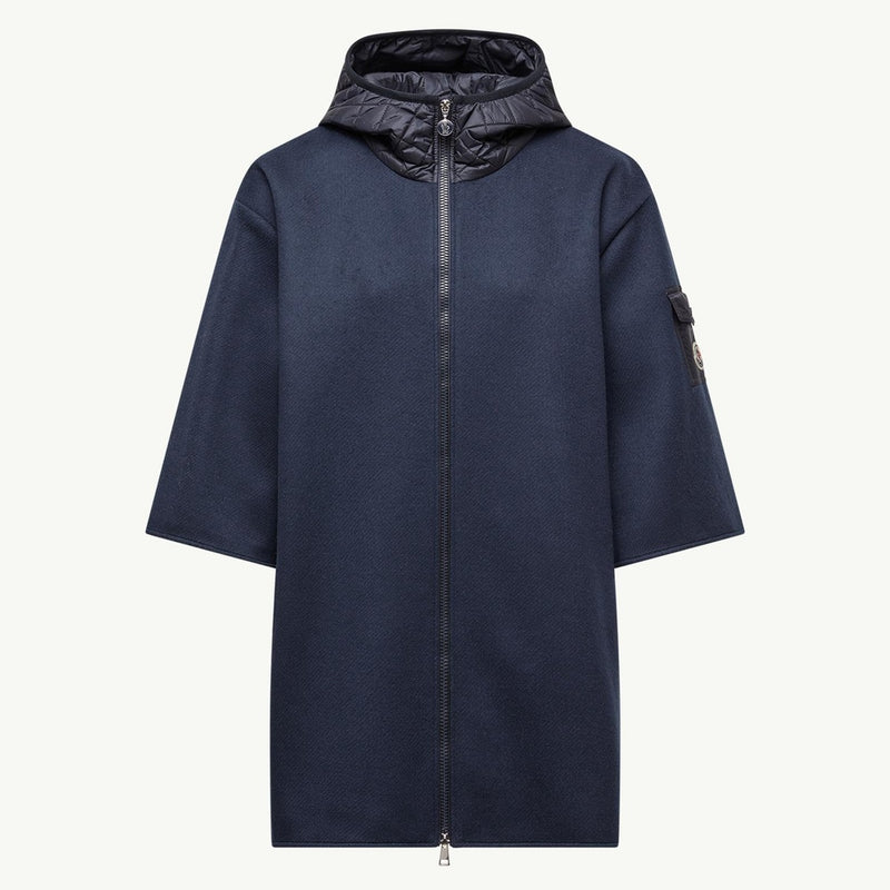Wool Hooded Zip-Up Cape