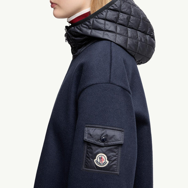 Wool Hooded Zip-Up Cape