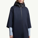Wool Hooded Zip-Up Cape