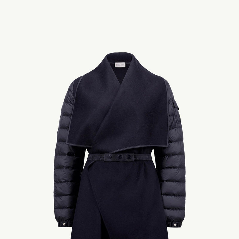 Wool Hooded Zip-Up Cape