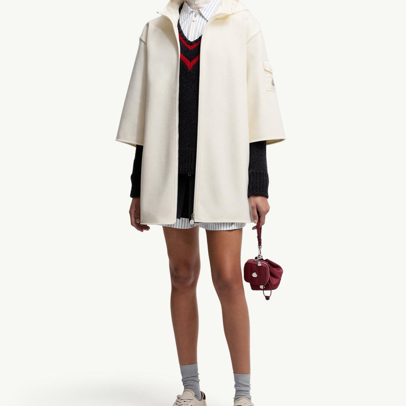 Wool Hooded Zip-Up Cape