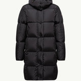Litte Square-Quilted Hooded Long Down Jacket