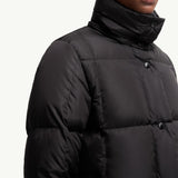 Litte Square-Quilted Hooded Long Down Jacket
