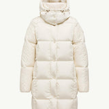 Litte Square-Quilted Hooded Long Down Jacket