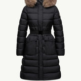 Khloesse Hooded Shearling-Trimmed Long Down Jacket