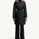Khloesse Hooded Shearling-Trimmed Long Down Jacket