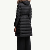 Khloesse Hooded Shearling-Trimmed Long Down Jacket