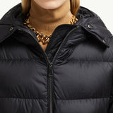 Boedic Hooded Shearling-Trimmed Long Down Jacket