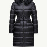Boedic Hooded Shearling-Trimmed Long Down Jacket