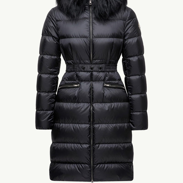 Boedic Hooded Shearling-Trimmed Long Down Jacket