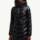 Marus Hooded Geometric-Quilted Long Down Jacket