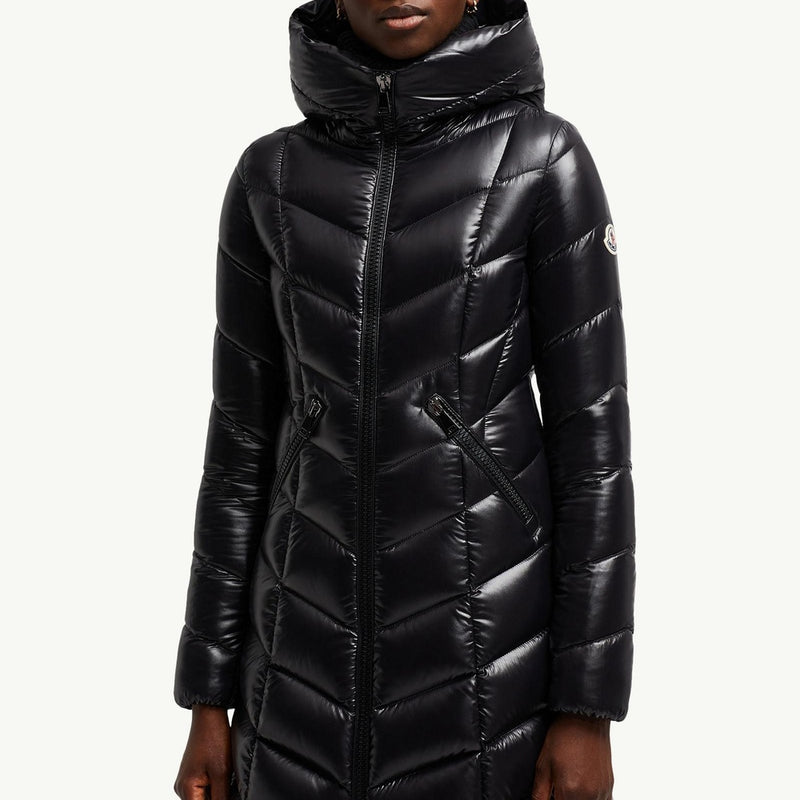 Marus Hooded Geometric-Quilted Long Down Jacket