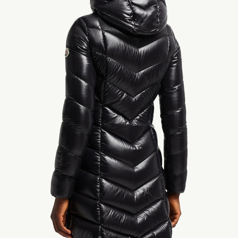 Marus Hooded Geometric-Quilted Long Down Jacket
