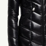 Marus Hooded Geometric-Quilted Long Down Jacket