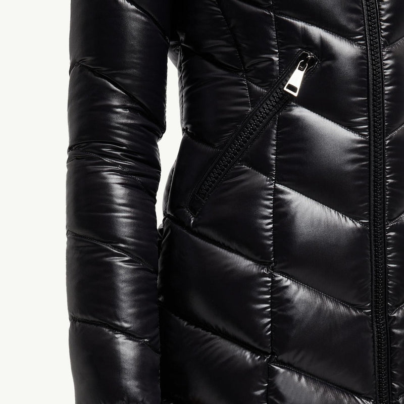Marus Hooded Geometric-Quilted Long Down Jacket