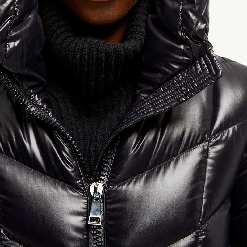 Marus Hooded Geometric-Quilted Long Down Jacket
