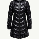 Marus Hooded Geometric-Quilted Long Down Jacket