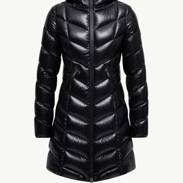 Marus Hooded Geometric-Quilted Long Down Jacket