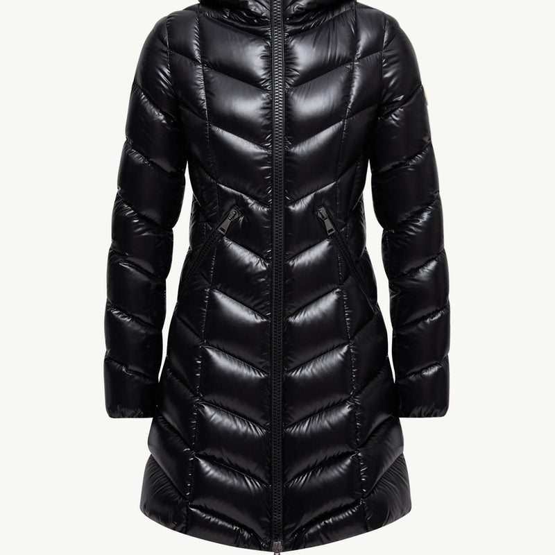 Marus Hooded Geometric-Quilted Long Down Jacket