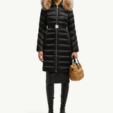 Leersie Hooded Shearling-Trimmed Long Down Jacket