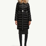 Leersie Hooded Shearling-Trimmed Long Down Jacket