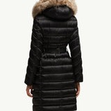 Leersie Hooded Shearling-Trimmed Long Down Jacket