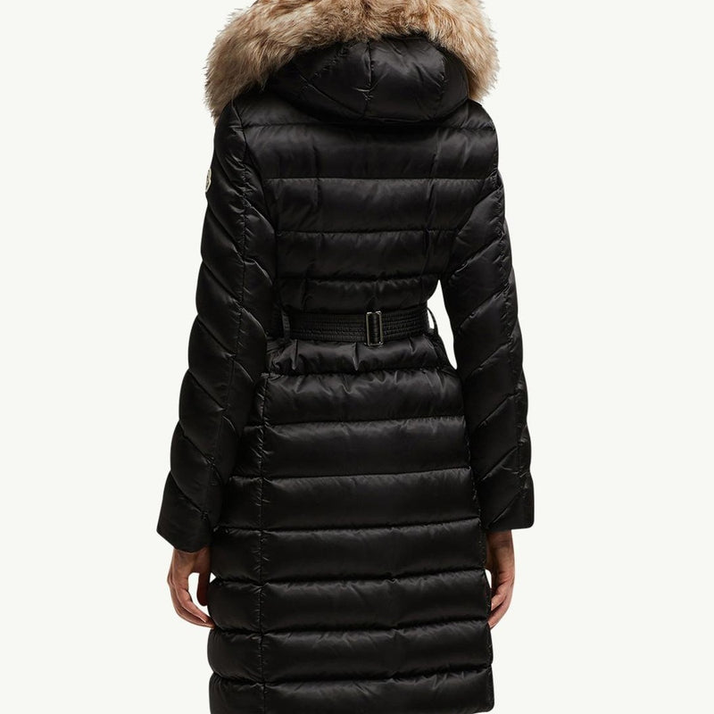 Leersie Hooded Shearling-Trimmed Long Down Jacket