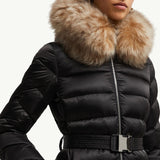 Leersie Hooded Shearling-Trimmed Long Down Jacket