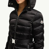Leersie Hooded Shearling-Trimmed Long Down Jacket