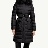Khloesse Hooded Shearling-Trimmed Long Down Jacket