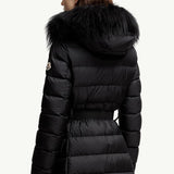 Khloesse Hooded Shearling-Trimmed Long Down Jacket
