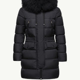 Aphroti Hooded Shearling-Trimmed Long Down Jacket