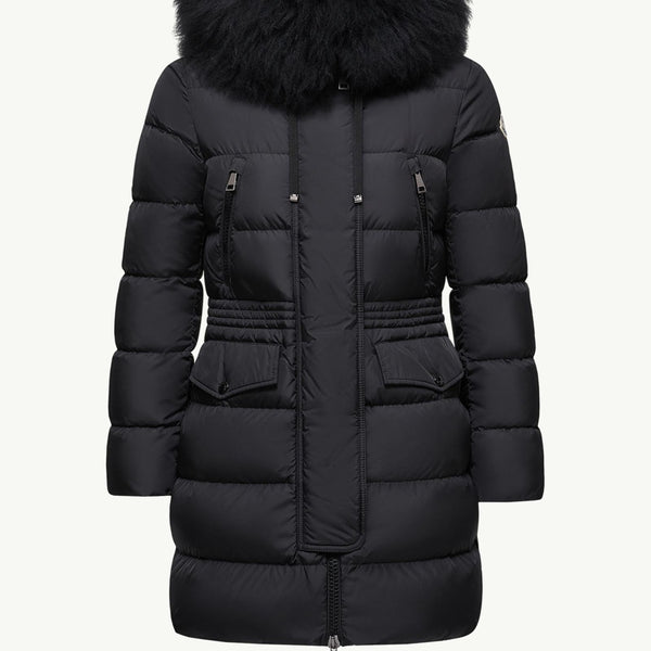 Aphroti Hooded Shearling-Trimmed Long Down Jacket
