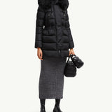 Aphroti Hooded Shearling-Trimmed Long Down Jacket