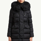 Aphroti Hooded Shearling-Trimmed Long Down Jacket