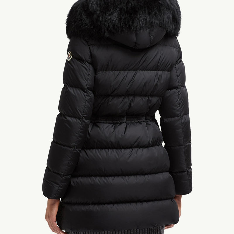 Aphroti Hooded Shearling-Trimmed Long Down Jacket
