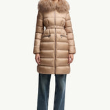 Boedic Hooded Shearling-Trimmed Long Down Jacket