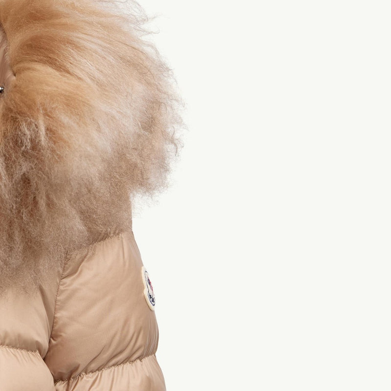 Boedic Hooded Shearling-Trimmed Long Down Jacket