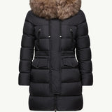 Aphroti Hooded Shearling-Trimmed Long Down Jacket