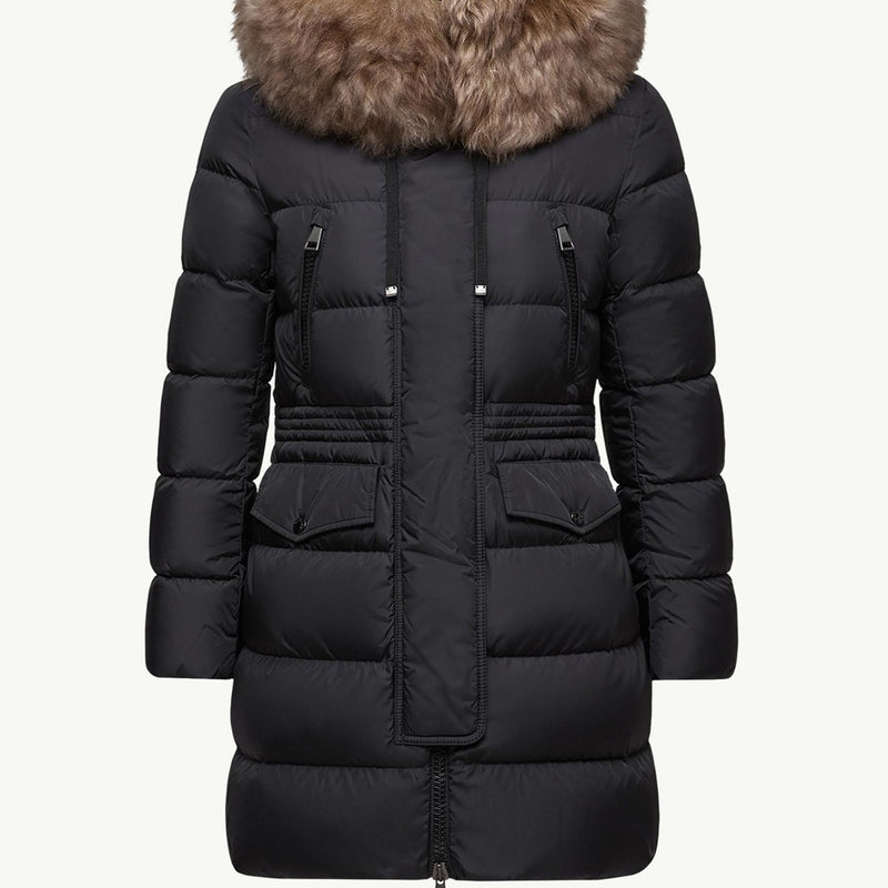Aphroti Hooded Shearling-Trimmed Long Down Jacket