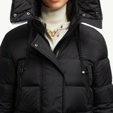 Aphroti Hooded Shearling-Trimmed Long Down Jacket