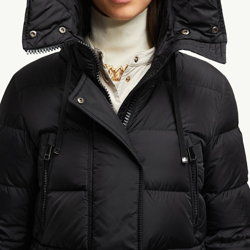 Aphroti Hooded Shearling-Trimmed Long Down Jacket