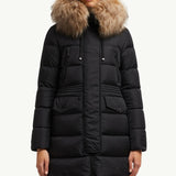 Aphroti Hooded Shearling-Trimmed Long Down Jacket