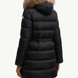 Aphroti Hooded Shearling-Trimmed Long Down Jacket