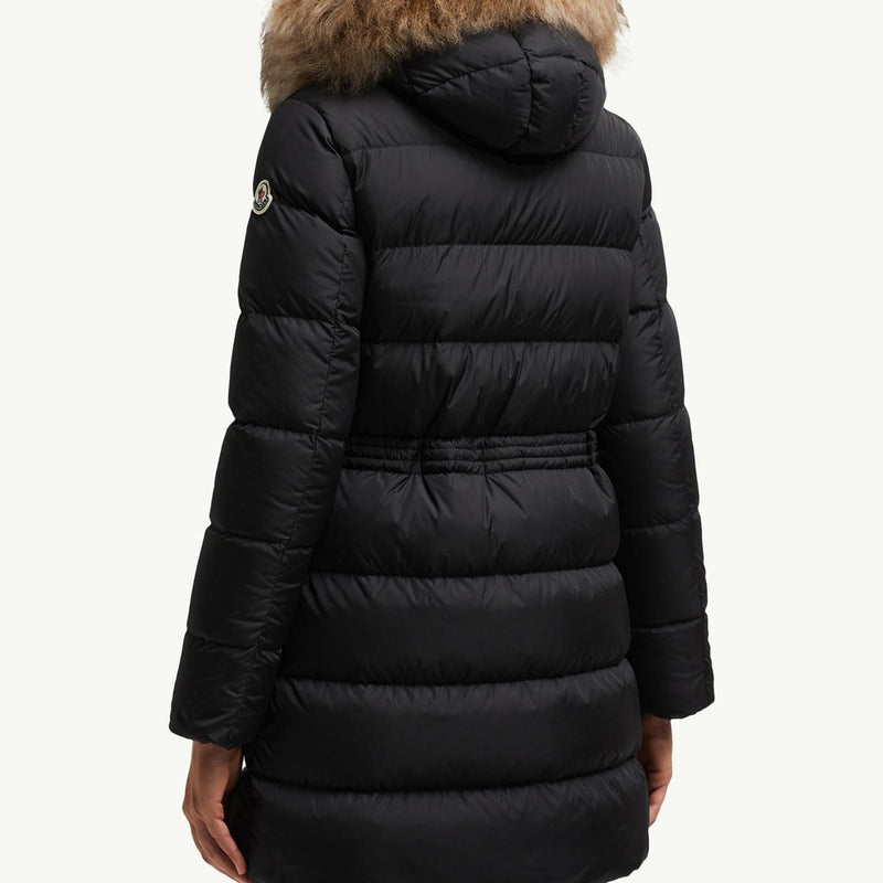 Aphroti Hooded Shearling-Trimmed Long Down Jacket