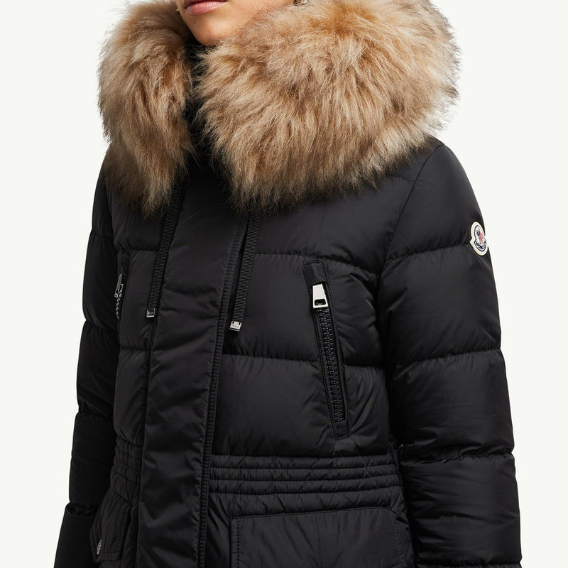 Aphroti Hooded Shearling-Trimmed Long Down Jacket