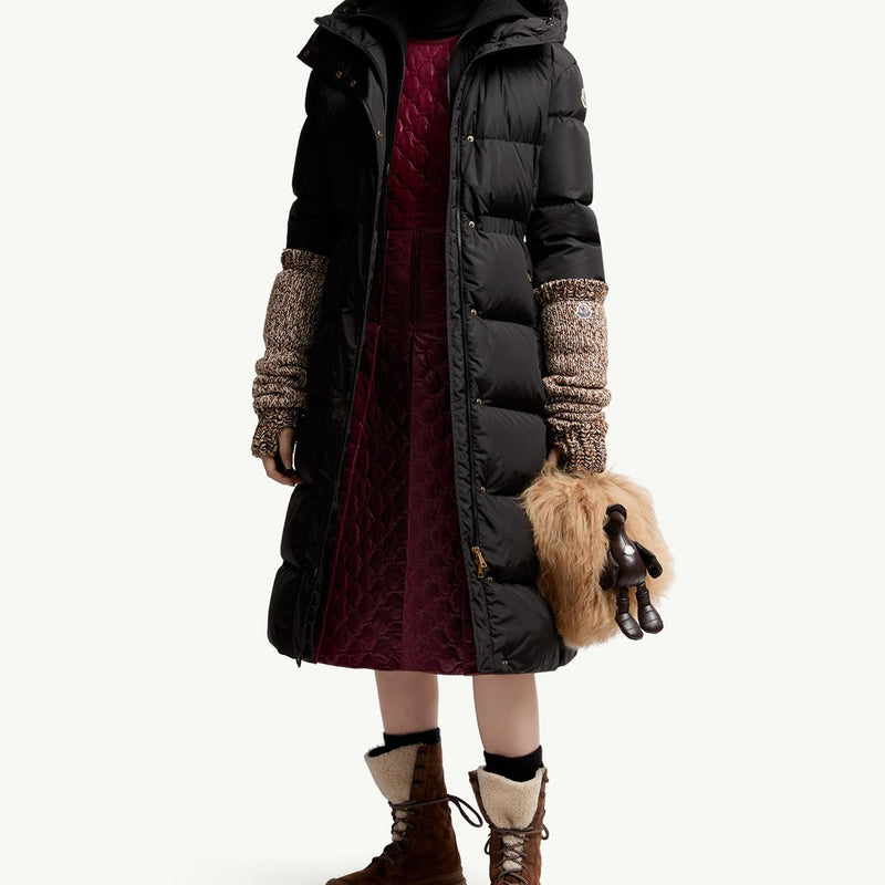 Chamer Wool-Trimmed Hooded Long Down Jacket