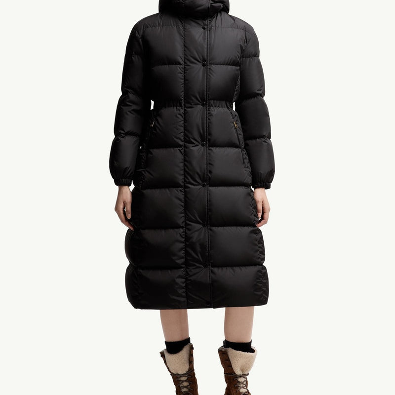 Chamer Wool-Trimmed Hooded Long Down Jacket
