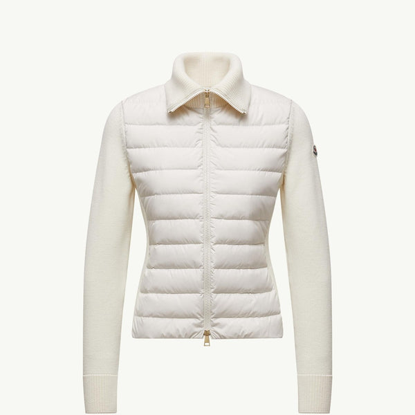 Padded Wool Zip-Up Cardigan